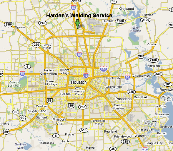 Harden's Welding Service Area Map